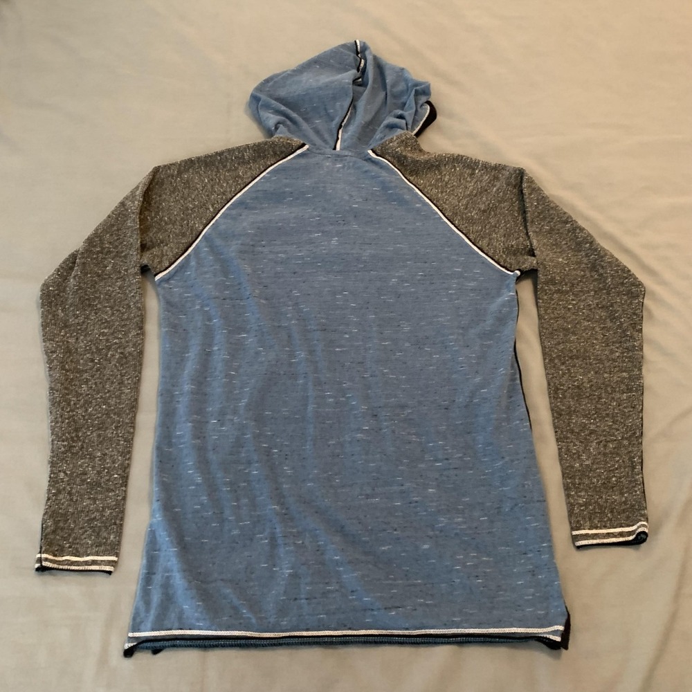 BKE Hoodie Mens Small‎ Blue Gray Lightweight Henley Hooded Long Sleeve Pullover - Picture 5 of 6